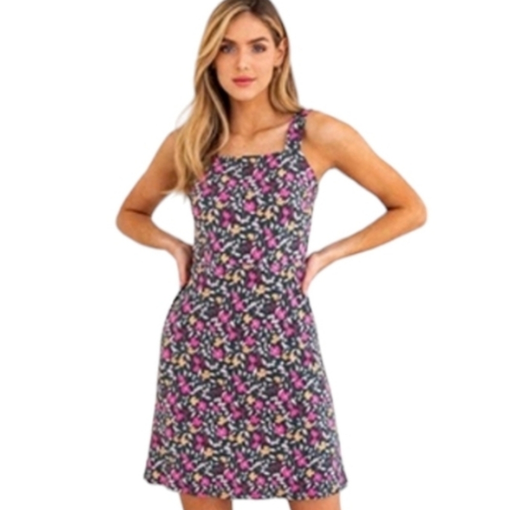 NWT Go Picnic Dainty Floral Back Tie Dress Green Gilli